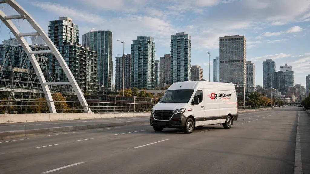 Quick-Run Express van supporting local Edmonton business deliveries