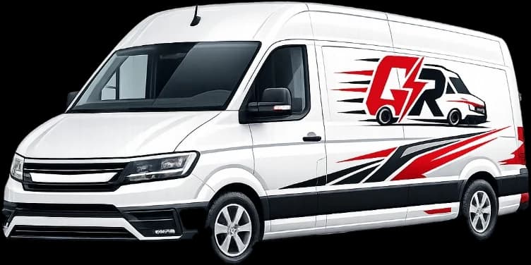White cargo van for small deliveries and documents